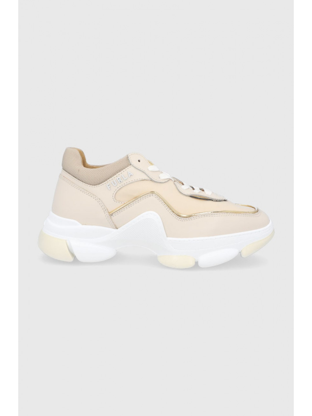 Boty Furla Wonderfurla Lace-up béžová barva na platformě YE29WOF A0690 0523S